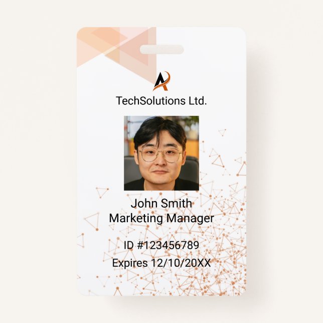 Custom Employee Name Badge | Professional Staff ID (Front)