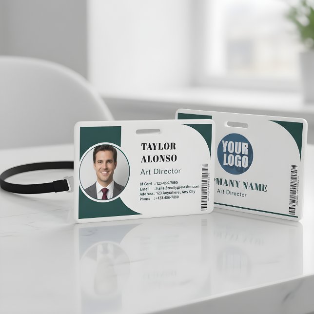 Custom Employee Name Badge with Logo and Job Title (Creator Uploaded)