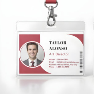 Custom Employee Name Badge with Logo and Job Title