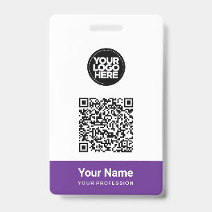 Custom Employee Name Business Logo Qr Code Badge
