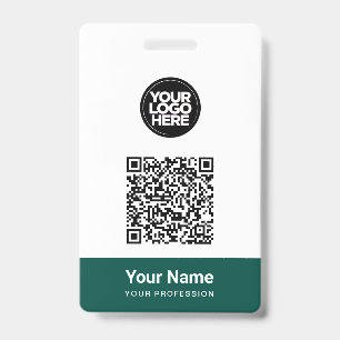 Custom Employee Name Business Logo Qr Code Badge