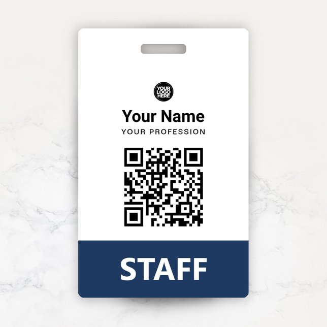 Custom Employee Name Business Logo Qr Code Badge (Creator Uploaded)