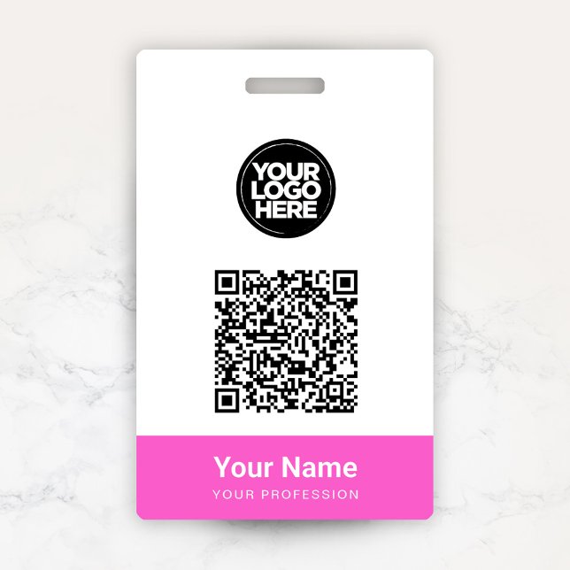 Custom Employee Name Business Logo Qr Code Badge (Creator Uploaded)