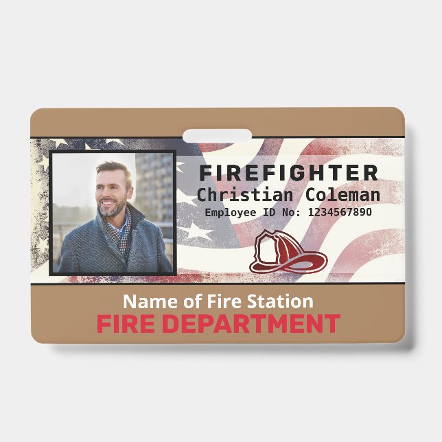 Custom Employee Name ID  Card Logo Bar Code Photo  Badge (Front)