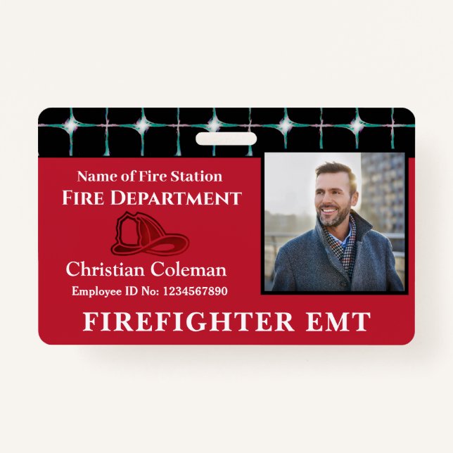 Custom Employee Name ID  Card Logo Bar Code Photo Badge (Front)