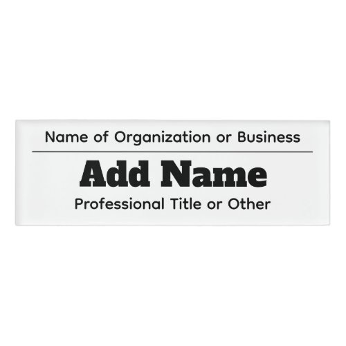 Custom Employee _ Name of Organization or Business Name Tag