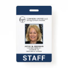 Custom Employee Navy Blue Logo Photo ID