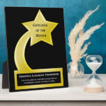 Custom Employee of the Month Award, Gold Star Plaque