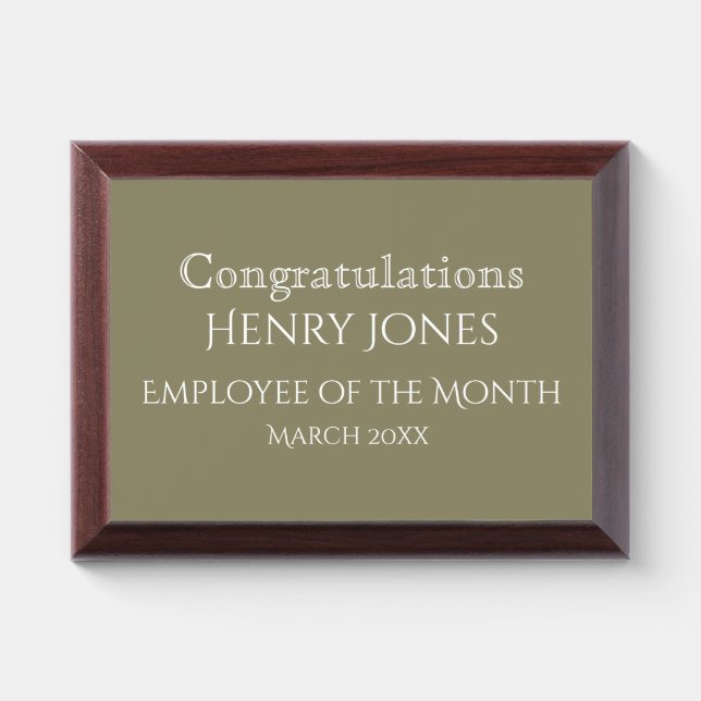 Custom Employee Of The Month Award Plaque (Horizontal)