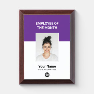 Custom Employee of the Month Logo and Photo Award Plaque