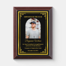 Custom Employee Of The Year Photo Logo Gold