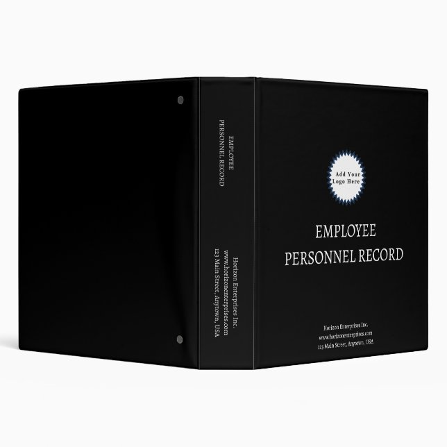 Custom Employee Personnel Record 3 Ring Binder (Background)