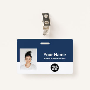 Custom Employee  Photo, Bar Code, Logo Badge