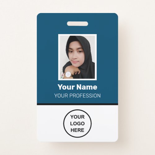 Custom Employee Photo Bar Code Logo ID Name Badge