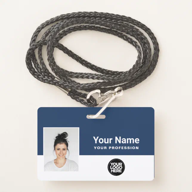 Custom Employee Photo, Bar Code, Logo, Lanyard Badge | Zazzle