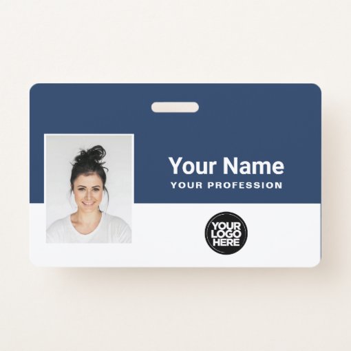 Custom Employee Photo, Bar Code, Logo, Lanyard Badge | Zazzle