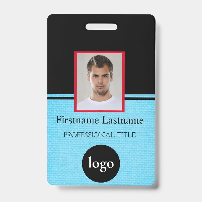 Custom Employee - Photo, Bar Code, Logo, Name Badg Badge (Front)