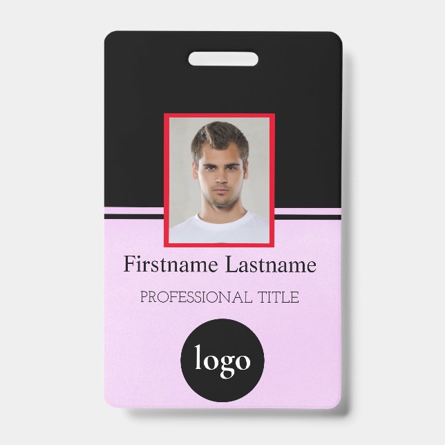 Custom Employee - Photo, Bar Code, Logo, Name Badg Badge (Front)