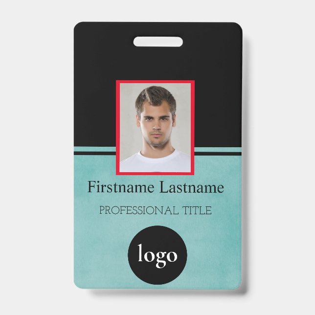 Custom Employee - Photo, Bar Code, Logo, Name Badg Badge (Front)