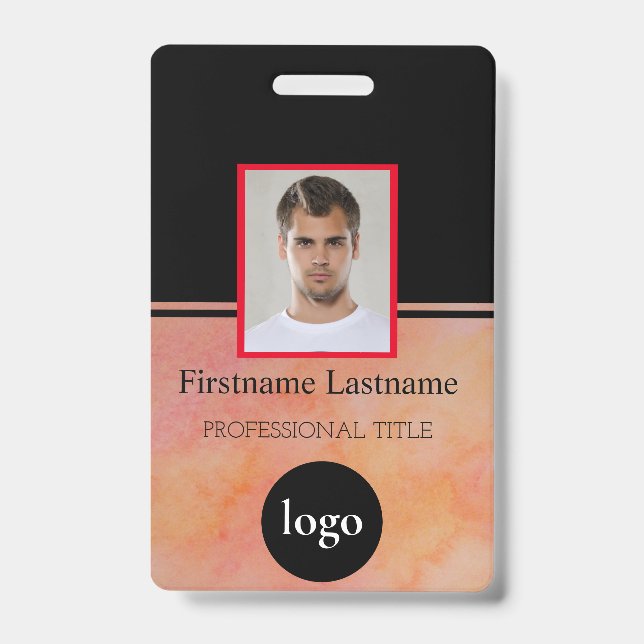 Custom Employee - Photo, Bar Code, Logo, Name Badg Badge (Front)