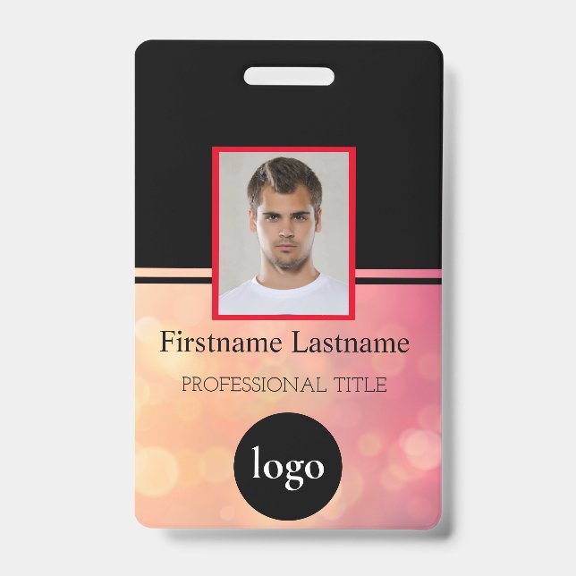 Custom Employee - Photo, Bar Code, Logo, Name Badg Badge (Front)