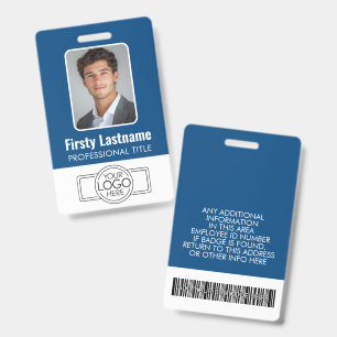 Custom Employee - Photo, Bar Code, Logo, Name Badge