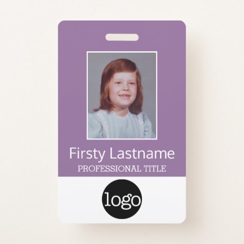 Custom Employee - Photo Bar Code Logo Name Badge