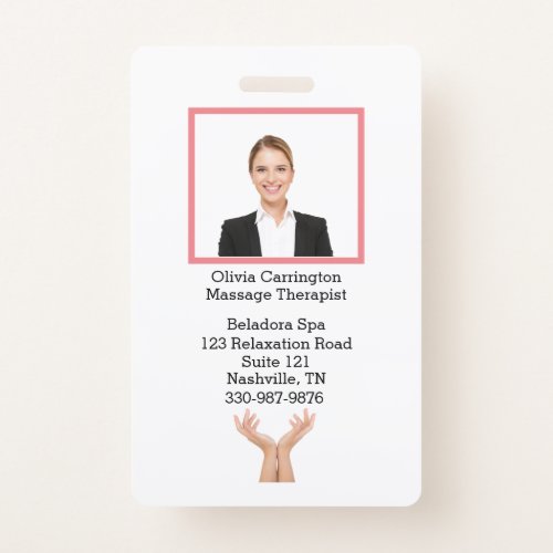 Custom Employee Photo Bar Code Logo Name Badge