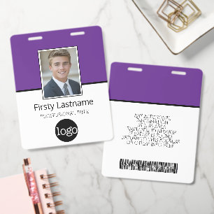 Custom Employee - Photo, Bar Code, Logo, Name Badge