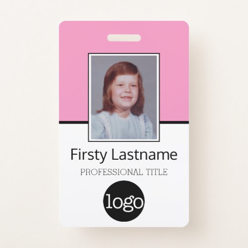 Custom Employee _ Photo Bar Code Logo Name Badge