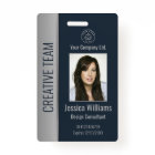 Custom Employee Photo, Bar Code, Logo, Name
