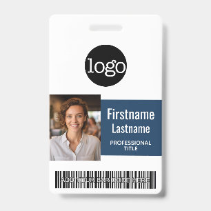 Custom Employee - Photo, Bar Code, Logo, Name Badge
