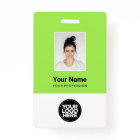 Custom Employee Photo, Bar Code, Logo, Name Badge