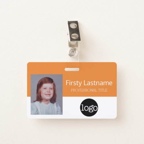 Custom Employee - Photo Bar Code Logo Name Badge