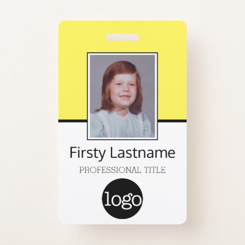 Custom Employee _ Photo Bar Code Logo Name Badge