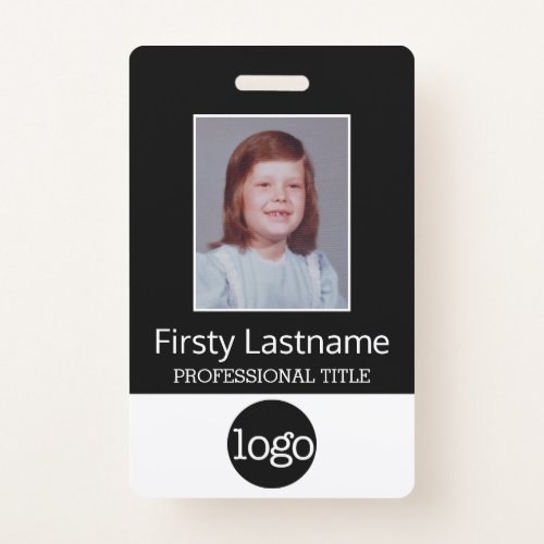 Custom Employee - Photo Bar Code Logo Name Badge