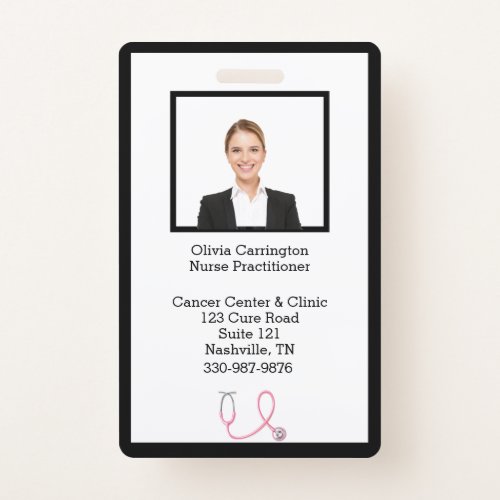 Custom Employee Photo Bar Code Logo Name Badge