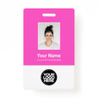 Custom Employee Photo, Bar Code, Logo, Name