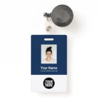 Custom Employee Photo, Bar Code, Logo, Name