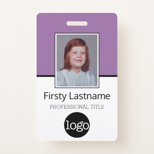 Custom Employee - Photo Bar Code Logo Name Badge