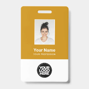 Custom Employee Photo, Bar Code, Logo, Name Badge