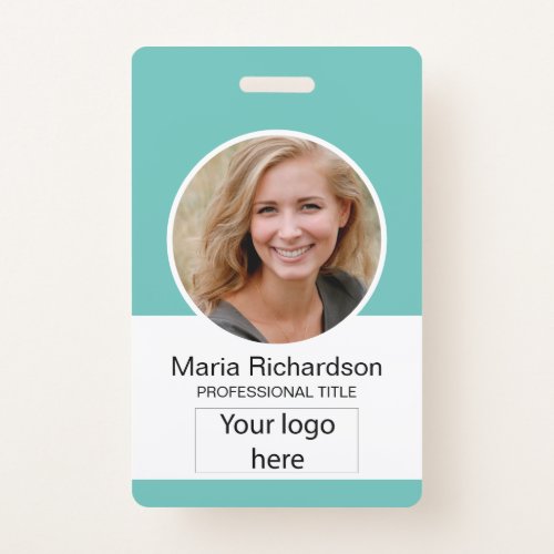 Custom Employee Photo Bar Code Logo Name Badge