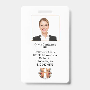 Custom Employee Photo Bar Code Logo Name Badge