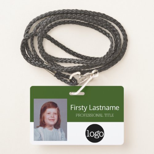 Custom Employee - Photo Bar Code Logo Name Badge