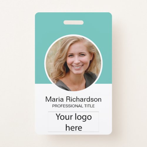 Custom Employee Photo Bar Code Logo Name Badge