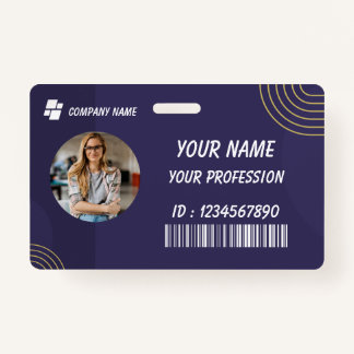 Custom Employee Photo, Bar Code, Logo, Name Badge