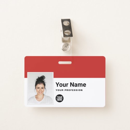 Custom Employee _ Photo Bar Code Logo Name Badge