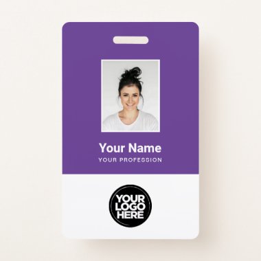 Custom Employee Photo, Bar Code, Logo, Name Badge