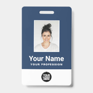 Custom Employee Photo, Bar Code, Logo, Name Badge