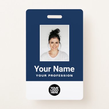 Custom Employee Photo, Bar Code, Logo, Name Badge